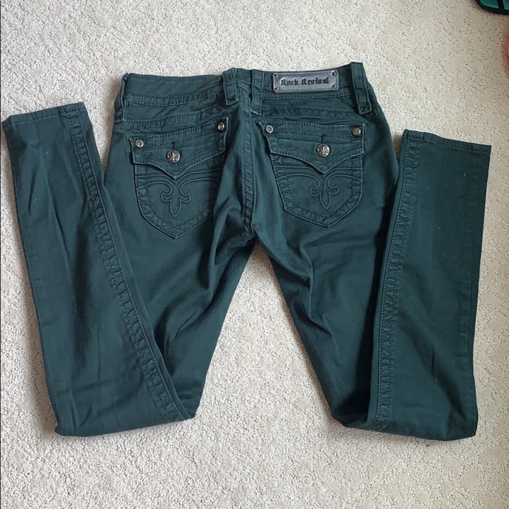 Rock Revival Green Skinny Jean